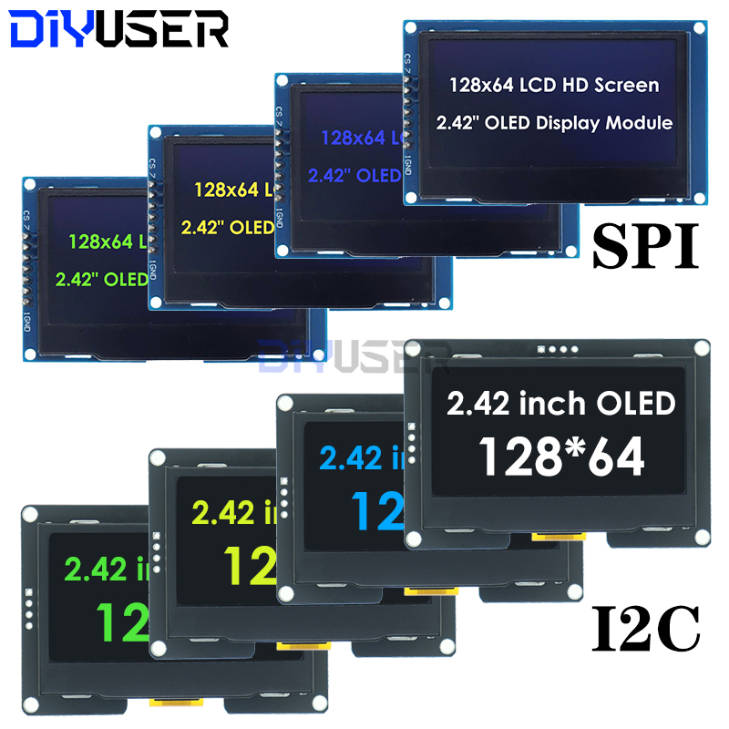 Oled Display 0.96 - DIYUSER 2.4인치 2.42인치 128x64 OLED LCD