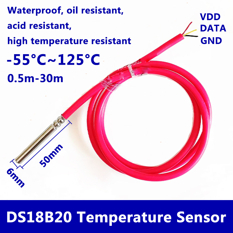 Ds18B20 - DS18B20 방수 디지털 온도 센서 6mm
