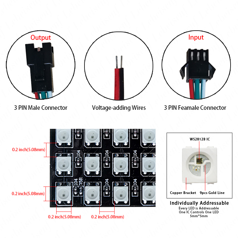 LED 디지털 픽셀 스크린 WS2812B SMD 505 - Ws2812B 리뷰 및 가격