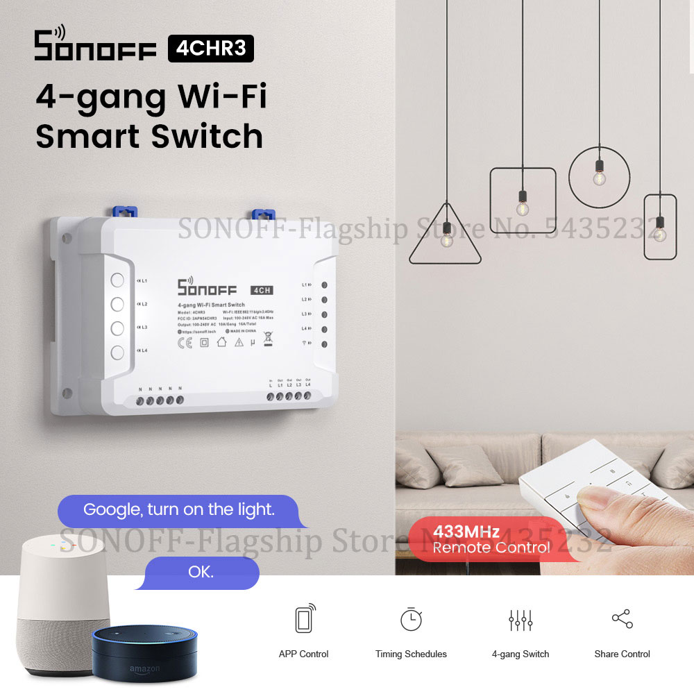 Itead SONOFF 4CH R3 Wifi 무선 원격 - Relay Module 4 Channel 리뷰 및 가격
