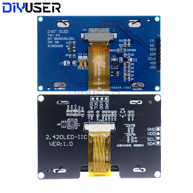 DIYUSER 2.4인치 2.42인치 128x64 OL - Oled Display 0.96 리뷰 및 가격