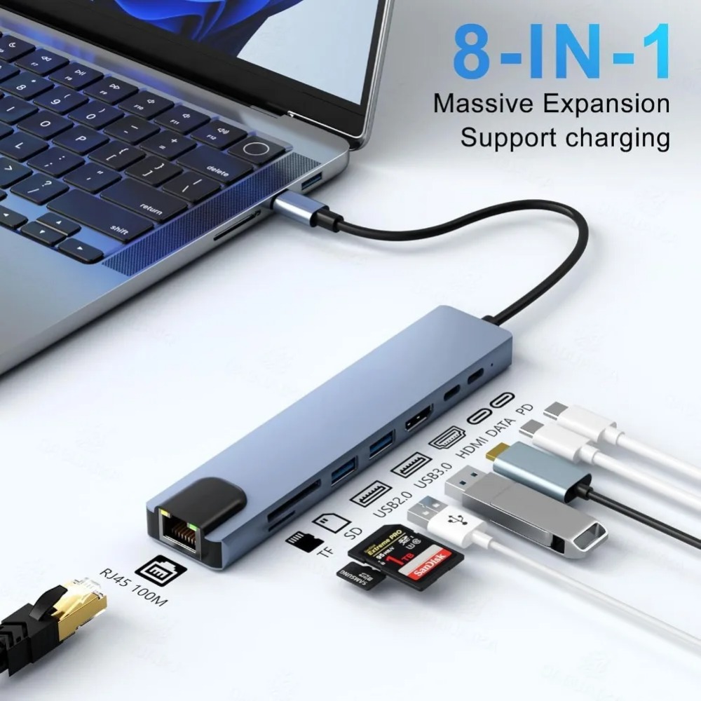USB C 허브 8/7 in 1 4K HDMI 어댑터  - Sd Card Module 리뷰 및 가격