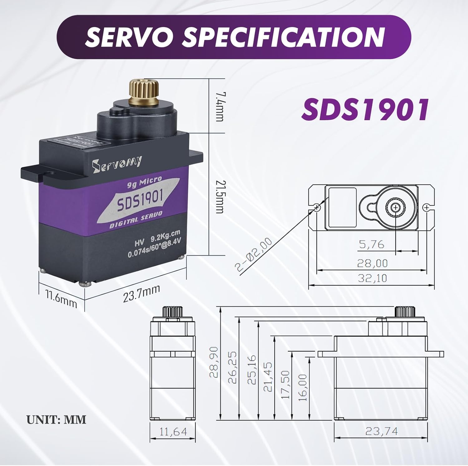 SERVOMY-SDS1901 디지털 9G 마이크로 코어 - Servo Sg90 리뷰 및 가격